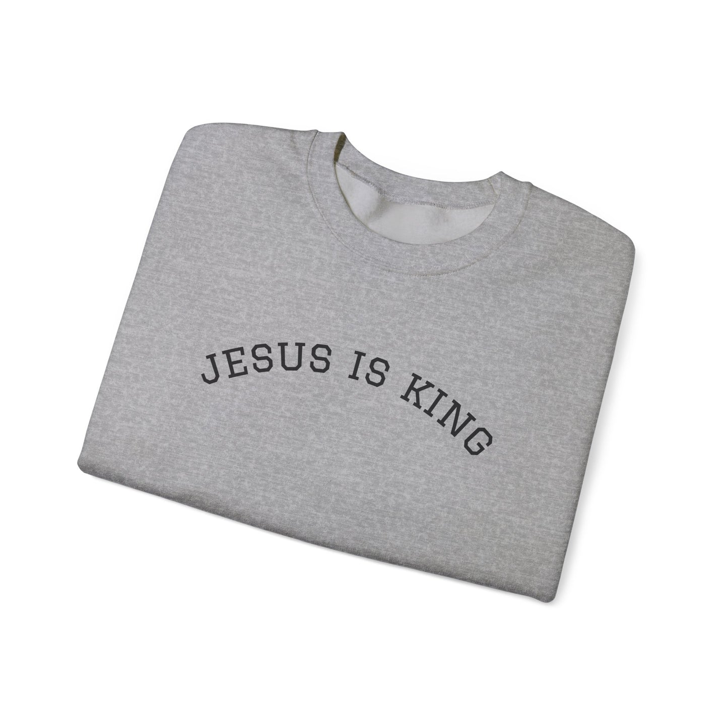 Jesus is King Unisex Crewneck Sweatshirt, Inspirational Apparel, Christian Gift, Casual Wear, Holiday Clothing