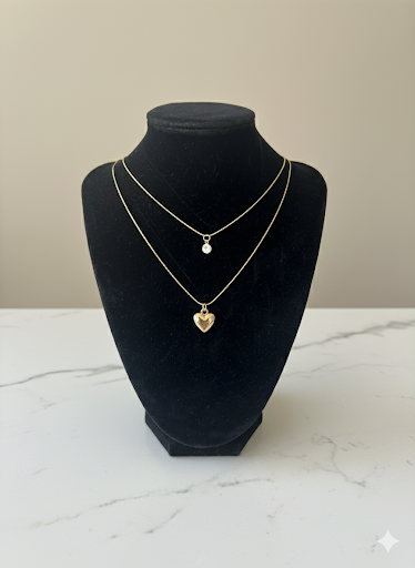 Dainty Layered Heart Necklace Set