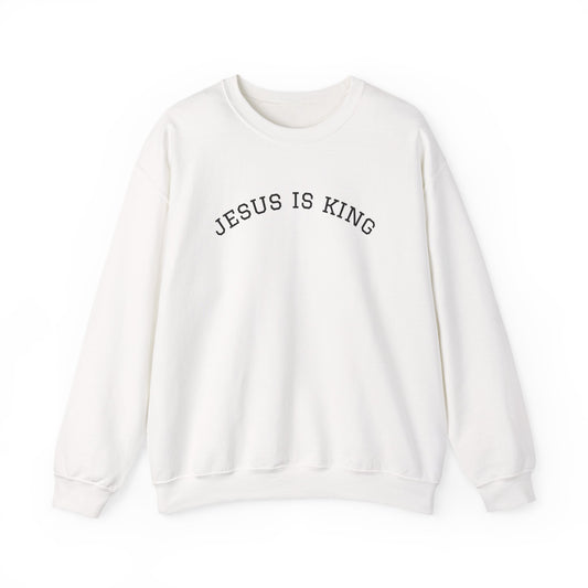 Jesus is King Unisex Crewneck Sweatshirt, Inspirational Apparel, Christian Gift, Casual Wear, Holiday Clothing