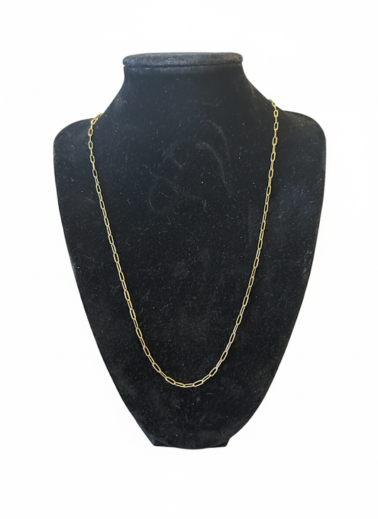 Gold plated paperclip chain